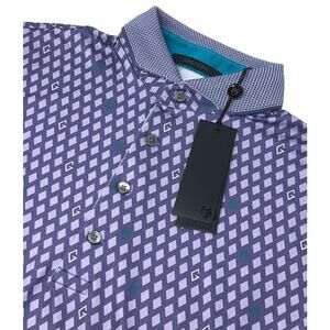 NWT Greyson Golf Shirt Polo Men’s Small Run Fur Your Life Print Honeycreeper